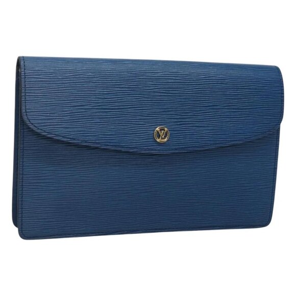 LOUIS VUITTON Epi Montaigne 27 Clutch Bag Blue M52655 LV Auth 118543 - Picture 8 of 15